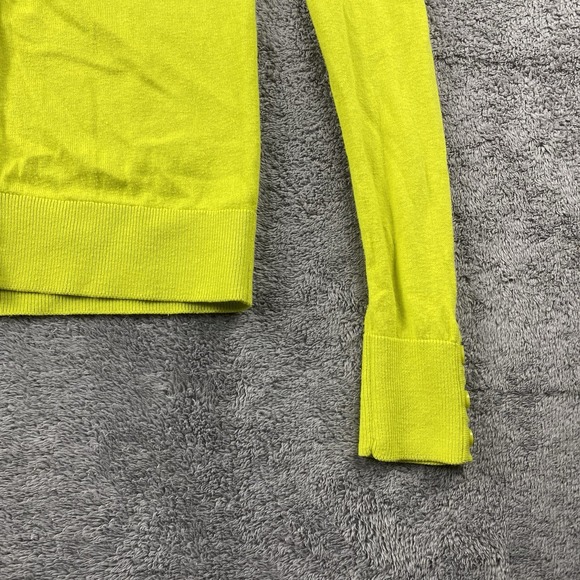 LOFT V-Neck Cardigan Sweater Womens XSP Petite Neon Yellow - Picture 4 of 13